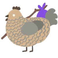 A beige and ash chicken with a lace pattern