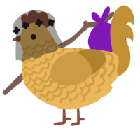 A honey and gold chicken with a lace pattern