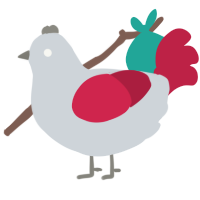 A mist and crimson chicken
