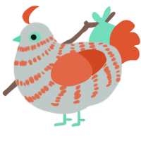 A shrimp perhaps, a silver and vermilion chicken with a bar pattern