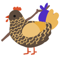 A bark and honey chicken with a lace pattern