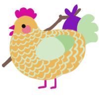 A honey and gluppy chicken with a lace pattern