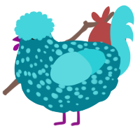 A sea and aqua chicken with a speckle pattern