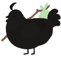 A sable chicken with a head pattern