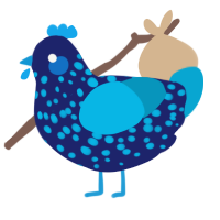 (unnamed), a navy and cerulean chicken with a speckle pattern