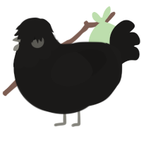 A sable chicken with a head pattern