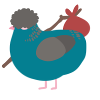 A sea and grey chicken with a neck-band pattern