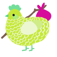 A lime and apple chicken with a lace pattern