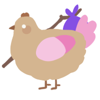 A beige and pink chicken