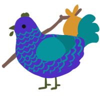 (unnamed), a indigo and teal chicken with a lace pattern