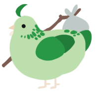 A gluppy and viridian chicken with a neck-speckle pattern