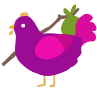 A plum and fuchsia chicken