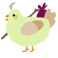A apple and beige chicken
