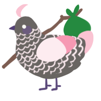 A grey and rose chicken with a lace pattern
