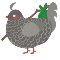 A grey and ash chicken with a lace pattern