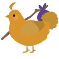 A orange and gold chicken