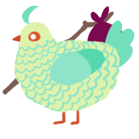 A apple and mint chicken with a lace pattern
