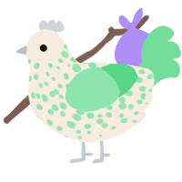A cream and spring chicken with a speckle pattern