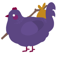 A overcast chicken with a neck-band pattern