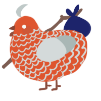 FantaWithIce, a vermilion and silver chicken with a lace pattern