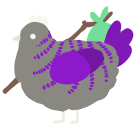 A ash and violet chicken with a half-bar pattern