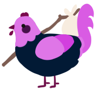 A tumblr and orchid chicken with a head pattern
