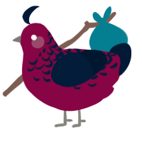 A maroon and tumblr chicken with a half-lace pattern