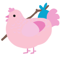 A rose and pink chicken with a half-lace pattern