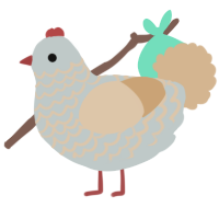 A silver and beige chicken with a lace pattern