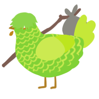 A grass and lime chicken with a lace pattern