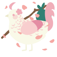Peach, a white and pink chicken with a half-lace pattern