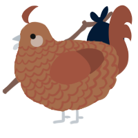 A brown and russet chicken with a lace pattern