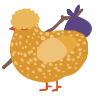 A orange and honey chicken with a speckle pattern