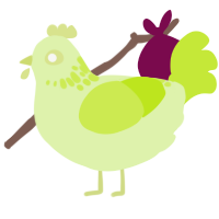 A apple and lime chicken with a neck-speckle pattern