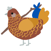 A russet and orange chicken with a lace pattern