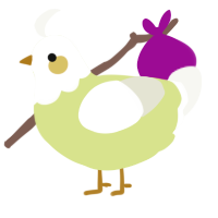 A lemon and white chicken with a head pattern