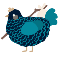 A tumblr and sea chicken with a lace pattern