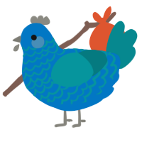 A sapphire and teal chicken with a lace pattern