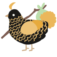 A sable and honey chicken with a lace pattern