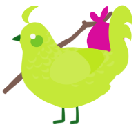 A lime chicken with a half-lace pattern