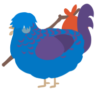 A sapphire and overcast chicken with a half-lace pattern