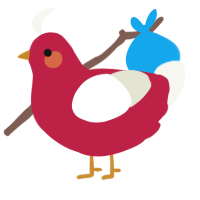 A crimson and white chicken