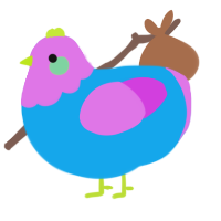 A sky and orchid chicken with a head pattern
