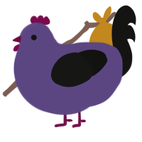 A overcast and black chicken