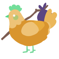 A orange and honey chicken with a head pattern