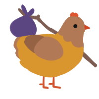 A orange and brown chicken with a head pattern