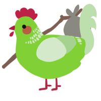 A grass and gluppy chicken with a neck-band pattern