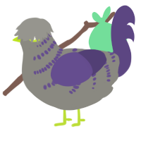 A ash and overcast chicken with a half-bar pattern