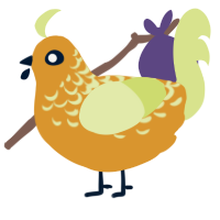 A orange and lemon chicken with a half-lace pattern