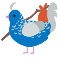Trans Pacific, a sapphire and silver chicken with a half-lace pattern